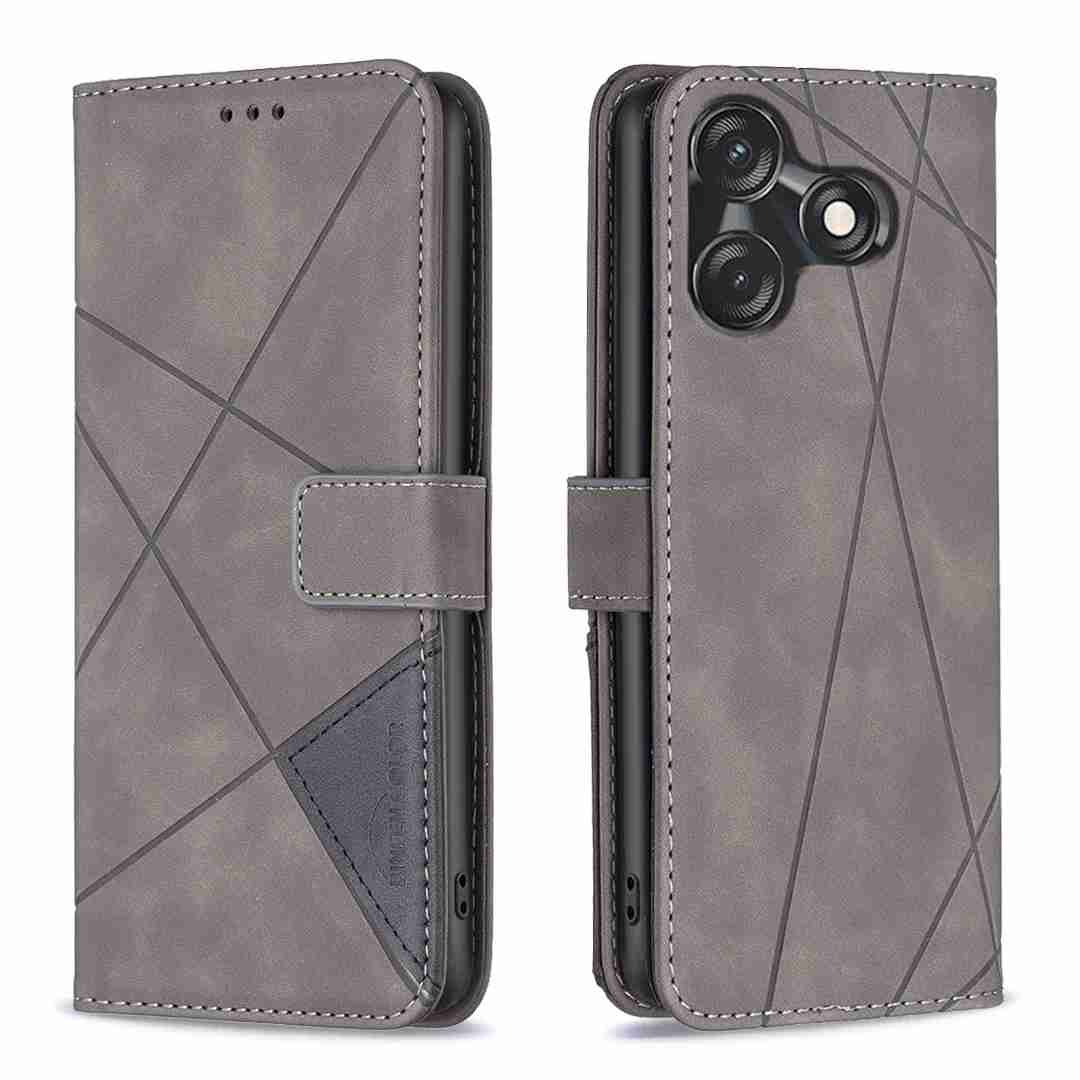 (Binfen2025) - Case For Tecno Spark 10C Luxury Flip PU Leather Wallet Magnetic Adsorption Cover