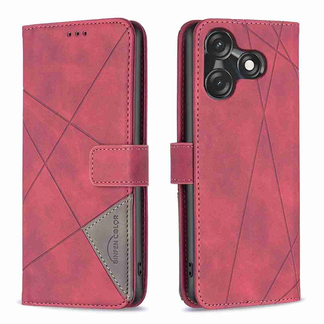 (Binfen2025) - Case For Tecno Spark 10C Luxury Flip PU Leather Wallet Magnetic Adsorption Cover