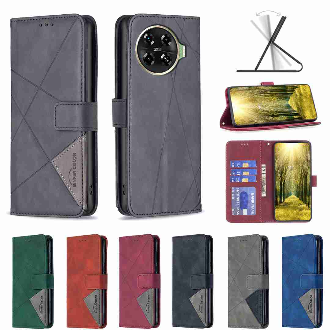 (Binfen2025) - Case For Tecno Spark 20 Pro+/Tecno Spark 20 Pro Plus Luxury Flip PU Leather Wallet Magnetic Adsorption Cover