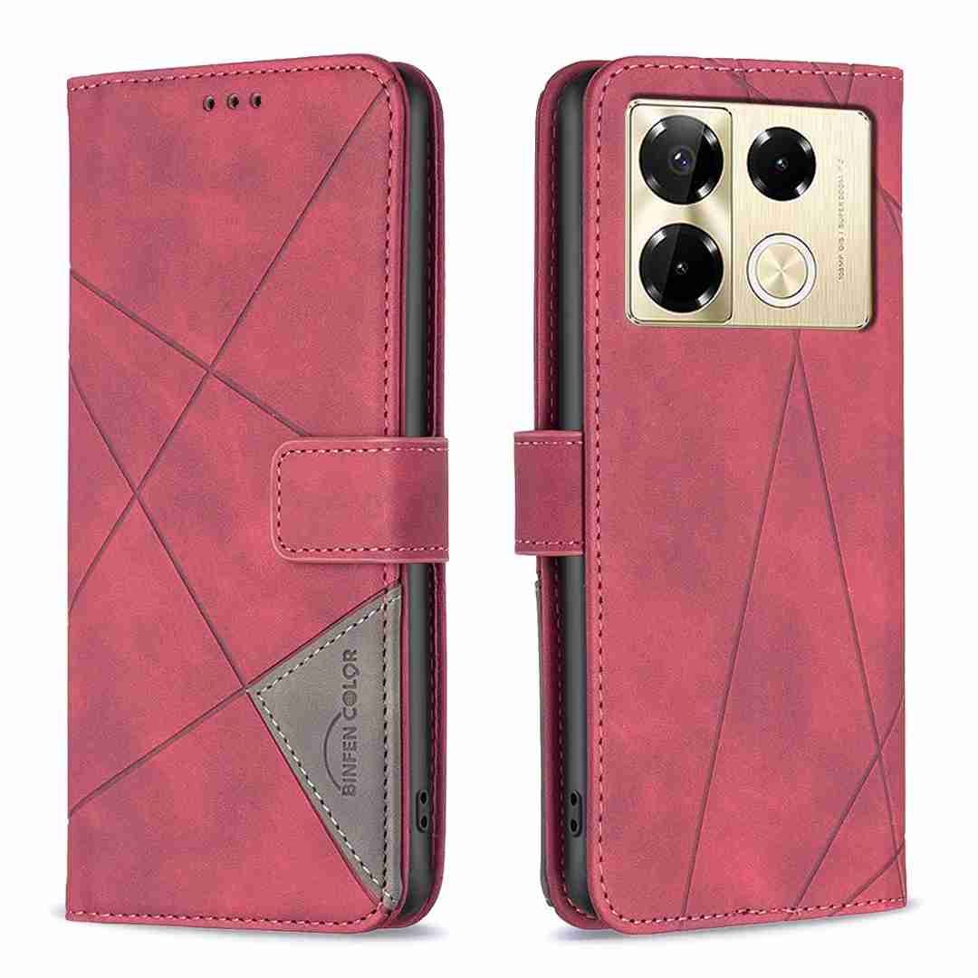 (Binfen2025) - Case For Infinix Note 40 Pro 4G/5G/Infinix Note 40 Pro Plus 5G Luxury Flip PU Leather Wallet Magnetic Adsorption Cover
