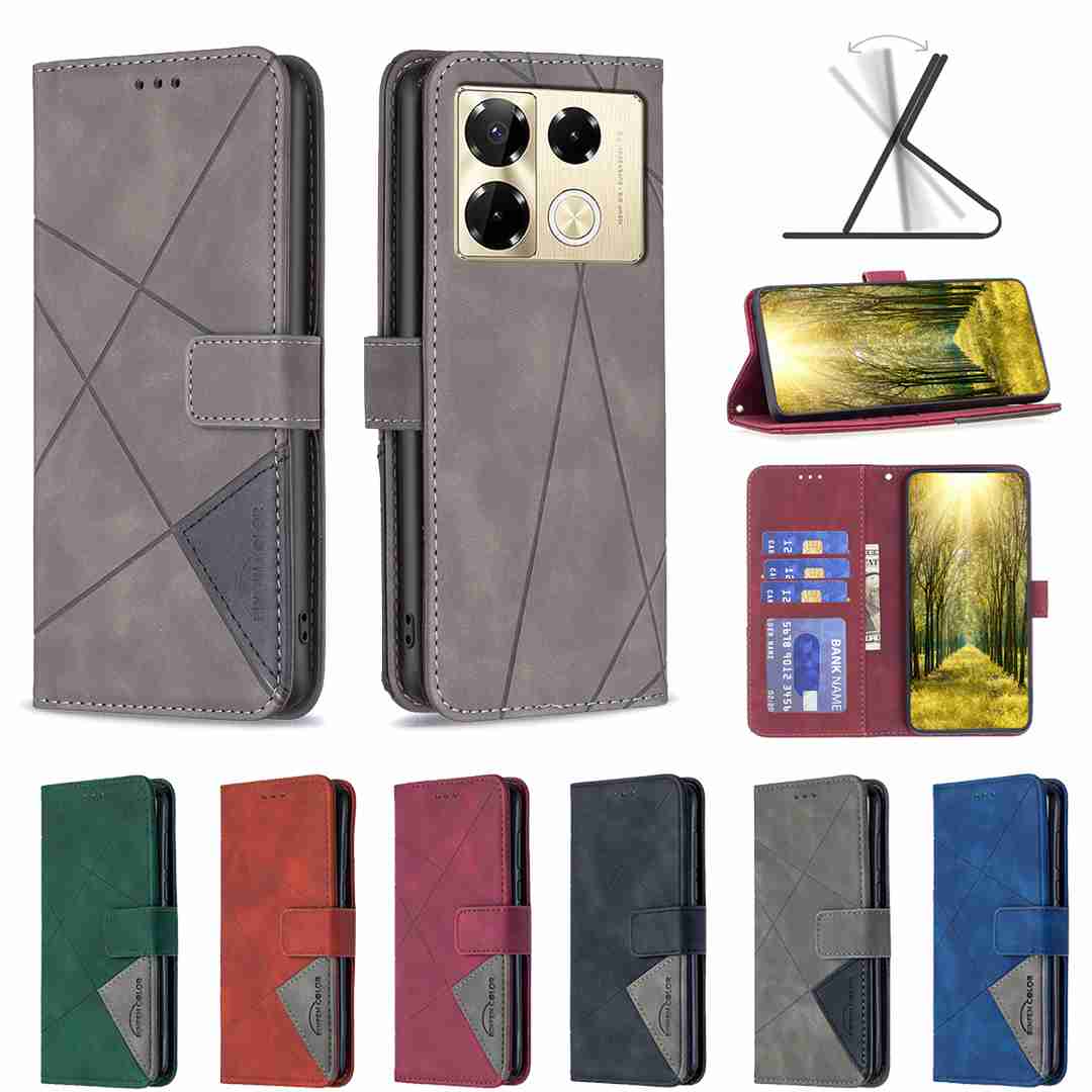 (Binfen2025) - Case For Infinix Note 40 Pro 4G/5G/Infinix Note 40 Pro Plus 5G Luxury Flip PU Leather Wallet Magnetic Adsorption Cover