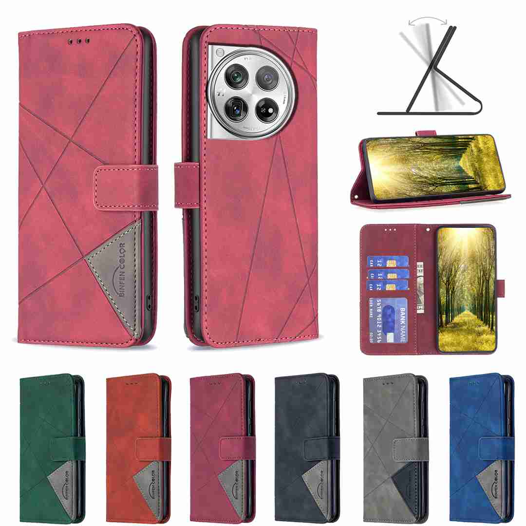 (Binfen2025) - Case For Oneplus 12 5G Luxury Flip PU Leather Wallet Magnetic Adsorption Cover