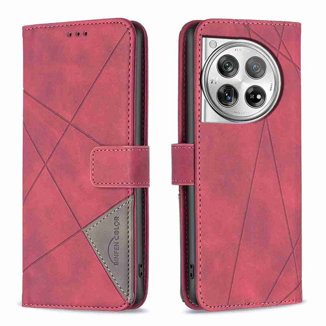 (Binfen2025) - Case For Oneplus 12 5G Luxury Flip PU Leather Wallet Magnetic Adsorption Cover