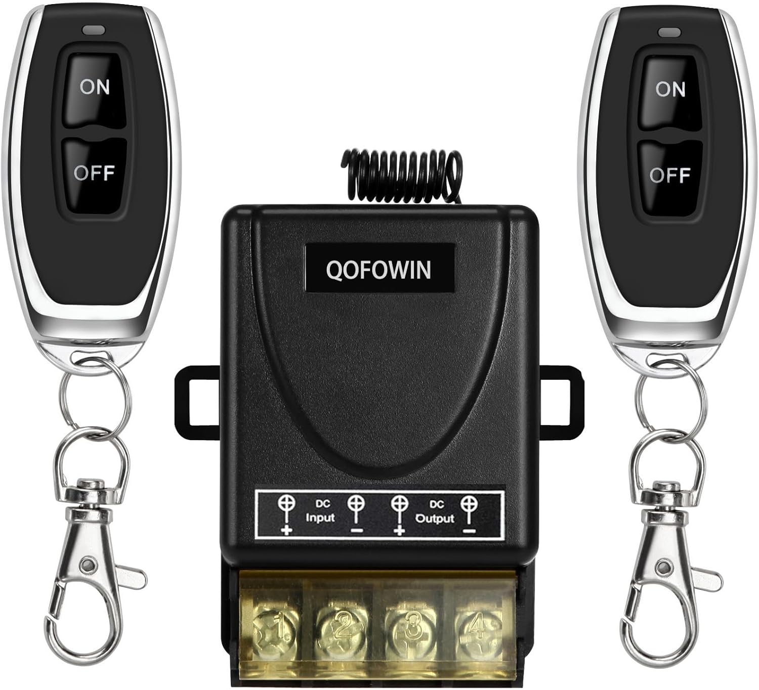 Wireless Remote Switch with 328 ft Long Range,DC 12V/24V/48V/72V Current Rating 30A,12v Remote Control Switch for All Kinds of DC Motors,Luminaire Controll etc