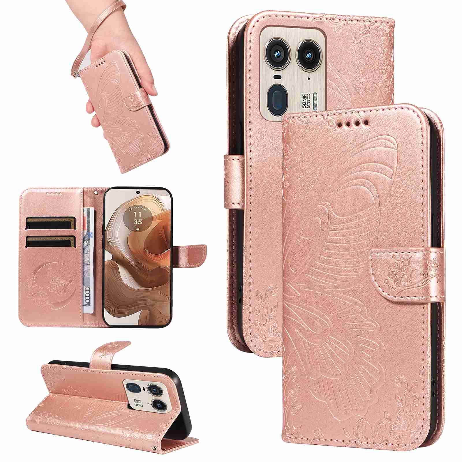 Case for Motorola Moto X50 Ultra 5G (Chinese version)(Curved screen )/ Moto Edge 50 Ultra 5G (Chinese version)(Curved screen ) PU Leather Card Slot Wallet Flip Stand Cover