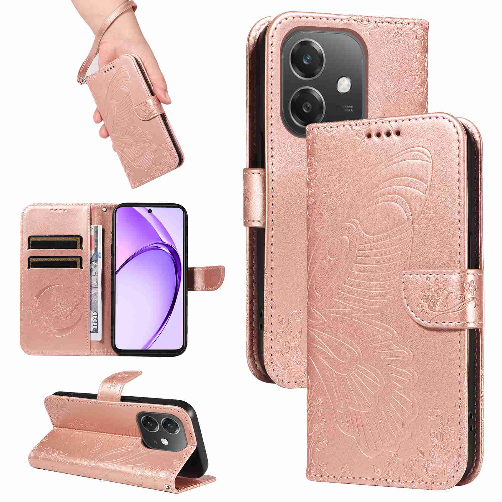 Case for OPPO A3X 5G (India Edition) /OPPO A3X 4G A3 5G (Non-Chinese version)/OPPO A60 5G A40 A40M PU Leather Card Slot Wallet Flip Stand Cover