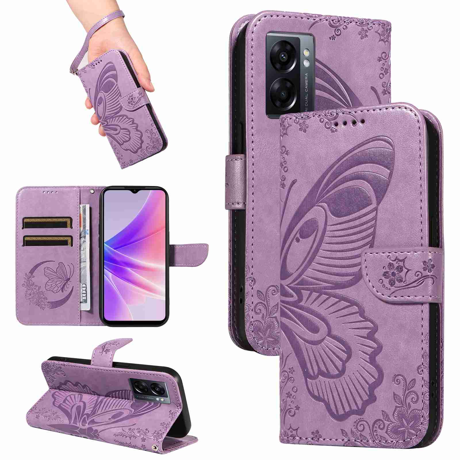 Case For OPPO A57 2022 4G 5G Realme V23 OPPO A77 5G OPPO A57S 1+N20 Se PU Leather Card Slot Wallet Flip Stand Cover