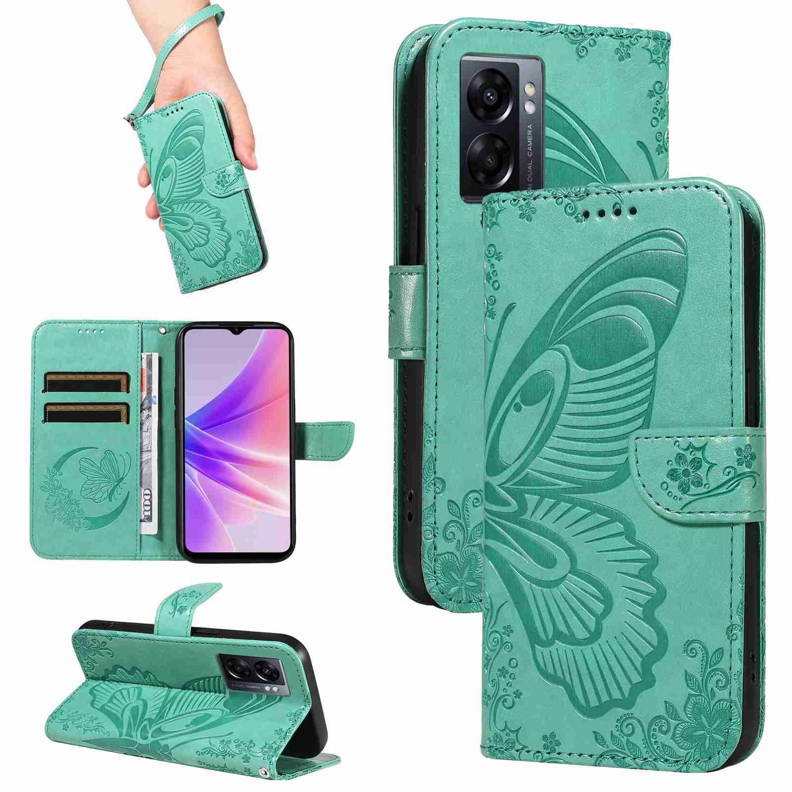 Case For OPPO A57 2022 4G 5G Realme V23 OPPO A77 5G OPPO A57S 1+N20 Se PU Leather Card Slot Wallet Flip Stand Cover