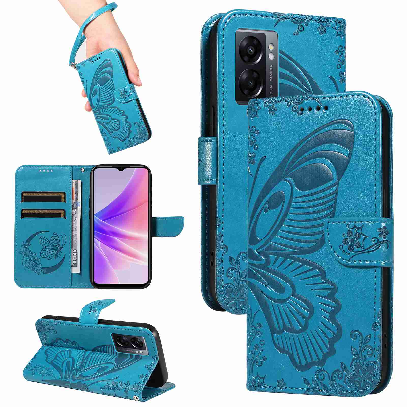Case For OPPO A57 2022 4G 5G Realme V23 OPPO A77 5G OPPO A57S 1+N20 Se PU Leather Card Slot Wallet Flip Stand Cover