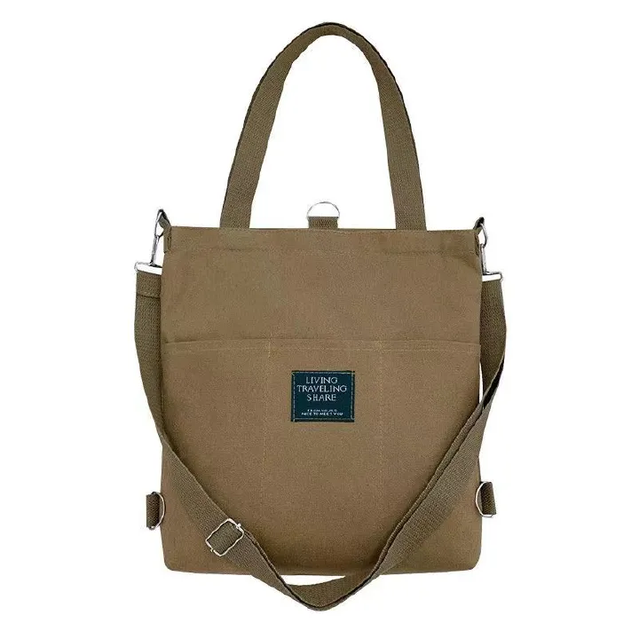 ﻿
Women Fashion Soft Canvas Shoulder Bag Ladies Casual Handbag Tote bag Large Capacity Cotton Reusable Zipper Shopping Beach Bag Student Canvas School Backpack Female Crossbody Shopper Bag