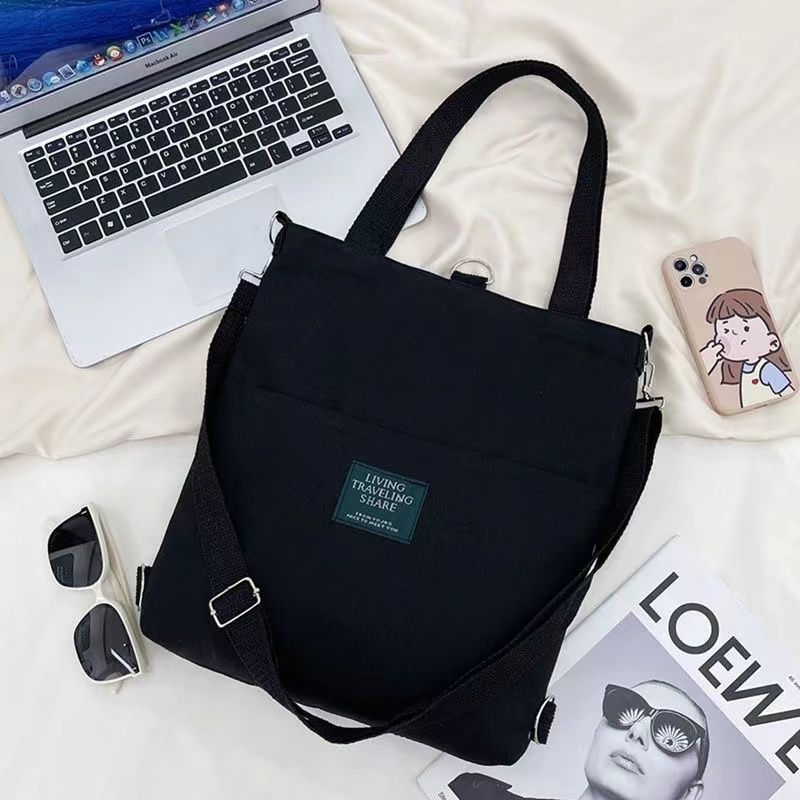 ﻿
Women Fashion Soft Canvas Shoulder Bag Ladies Casual Handbag Tote bag Large Capacity Cotton Reusable Zipper Shopping Beach Bag Student Canvas School Backpack Female Crossbody Shopper Bag