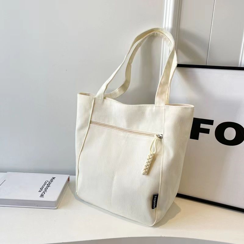 Large Capacity Canvas Women Tote Bags Fashion Female Shoulder Bag Commuting Carrying Bag Casual Designer Handbag Shopper Bag Niche Solid Handbag High Quality  Style Commuting Versatile Canvas Bag