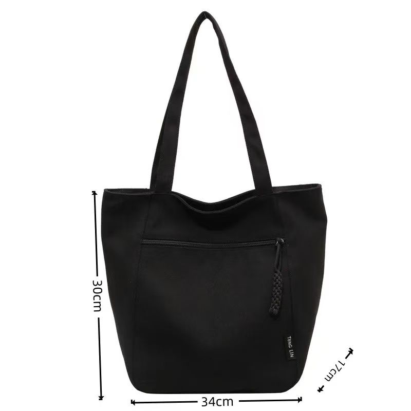 Casual Minimalist Shoulder Bag Large Capacity Niche Solid Handbag High Quality Preppy Style Commuting Versatile Canvas Bag