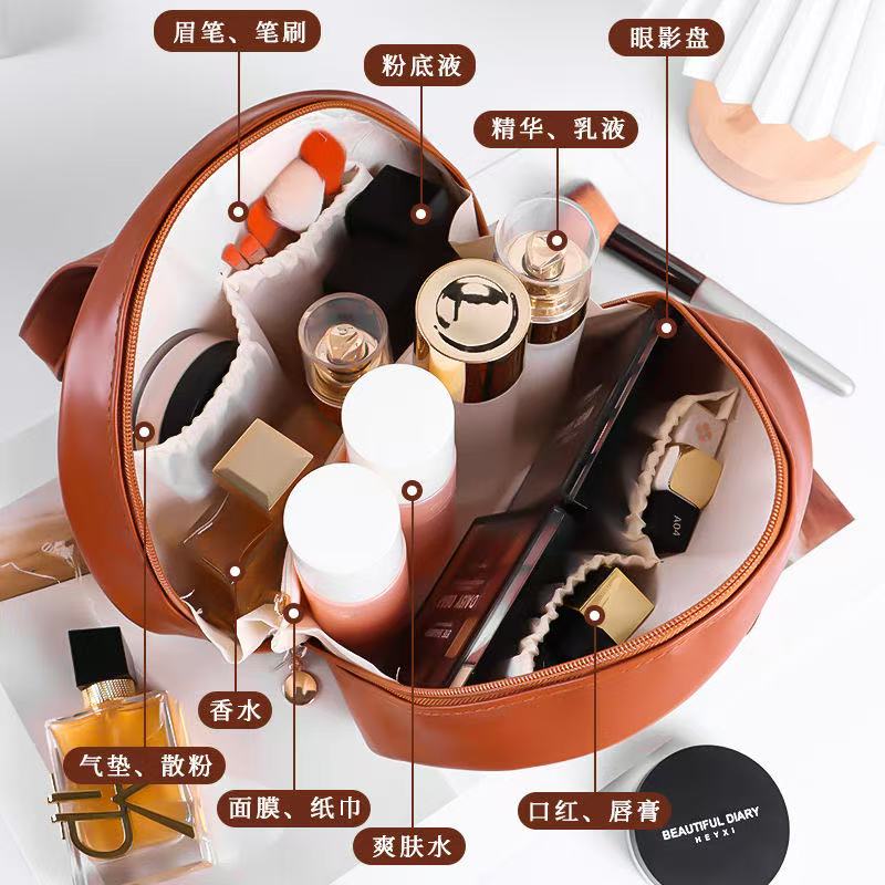 Fashion Makeup Storage Bag Travel Women PU Leather Shell Cosmetic Bag Handbag Portable Makeup Bag Lipstick Perfume Beauty Pouch