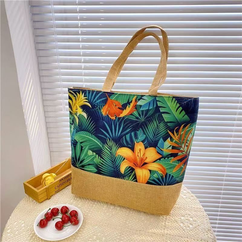 Women Handbag Floral Printed Beach Shopping Large Capacity Tote Bag Fashion Casua High Capacity Travel Ladies Shoulder Bag New