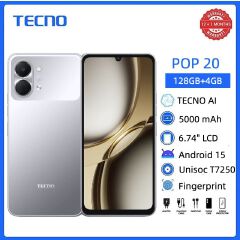 [Black Friday Pre-Sale] TECNO POP 20 128GB + 8(4+4)GB 4G Network 6.75" 120Hz Hole Screen Dual Speakers IP64 Waterproof 13MP 5000mAh 15W Type-C Android 15 Dual SIM Phone Side Fingerprint Unlock phones