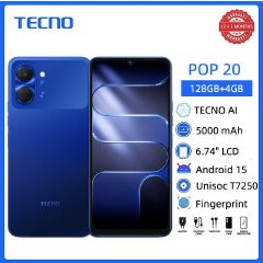 [Black Friday Pre-Sale] TECNO POP 20 128GB + 8(4+4)GB 4G Network 6.75" 120Hz Hole Screen Dual Speakers IP64 Waterproof 13MP 5000mAh 15W Type-C Android 15 Dual SIM Phone Side Fingerprint Unlock phones