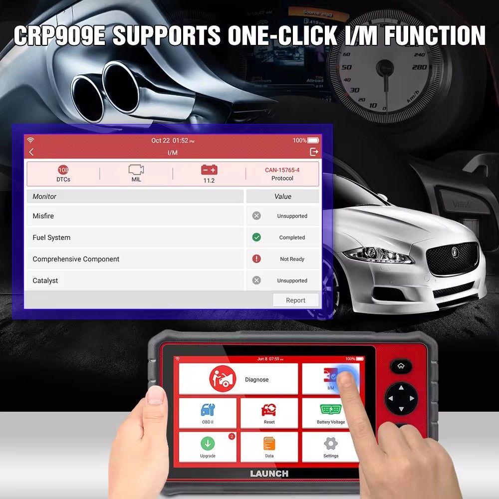 LAUNCH X431 CRP909E OBD2 Car Full System Diagnostic Tool Code Reader Scanner with 28 Reset Service Update Online