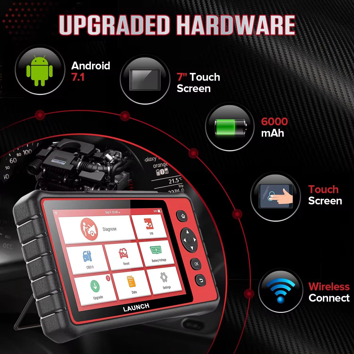 LAUNCH X431 CRP909E OBD2 Car Full System Diagnostic Tool Code Reader Scanner with 28 Reset Service Update Online