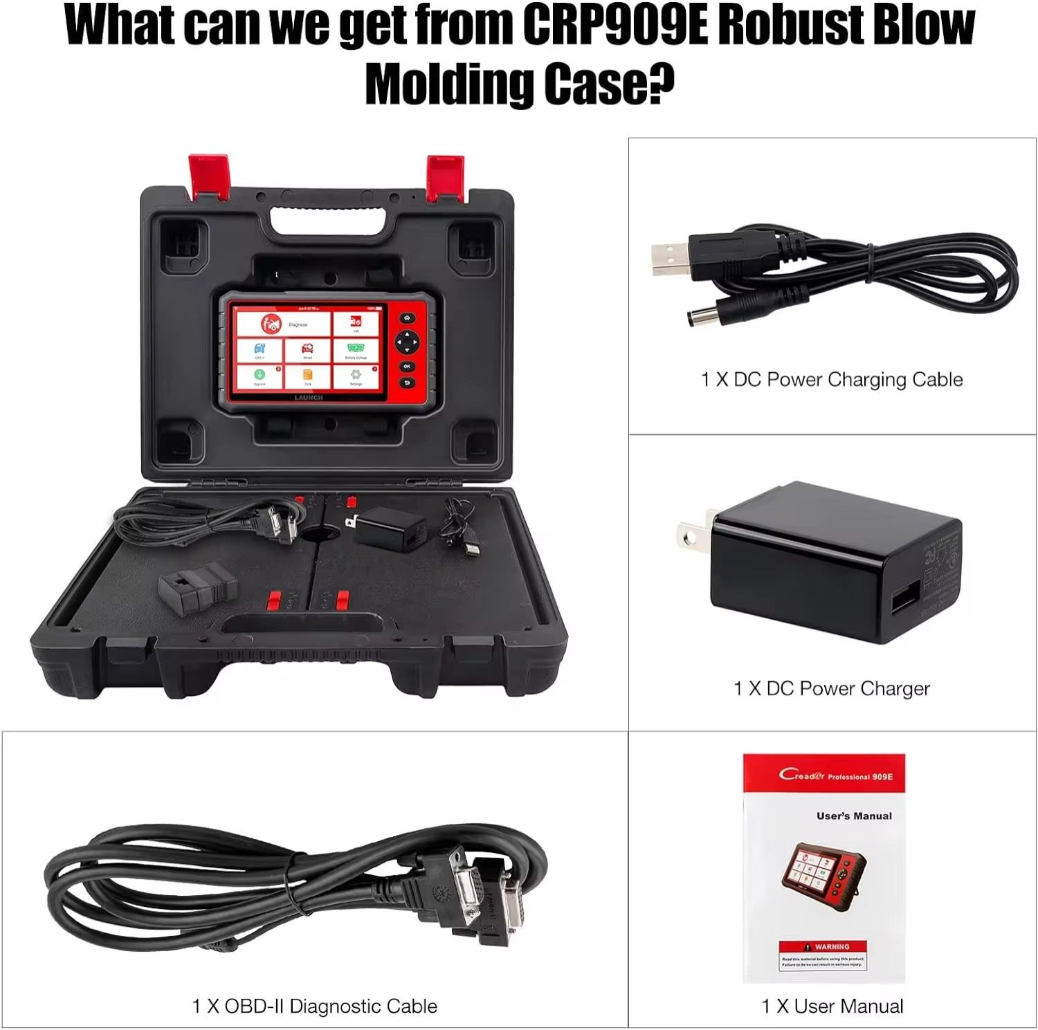 LAUNCH X431 CRP909E OBD2 Car Full System Diagnostic Tool Code Reader Scanner with 28 Reset Service Update Online