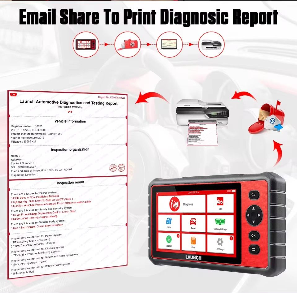 LAUNCH X431 CRP909E OBD2 Car Full System Diagnostic Tool Code Reader Scanner with 28 Reset Service Update Online