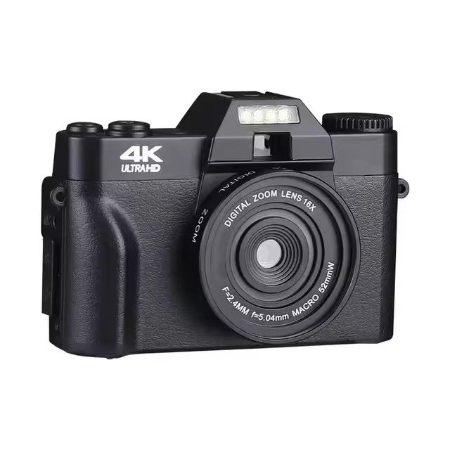 4K Digital Camera For Photography and Video Auto focus Anti-Shake 48MP Compact Vlogging Camera 3' '180°Flip Screen with Flash