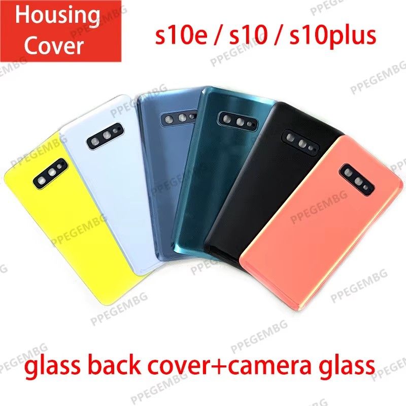 Back Glass Replacement For Samsung Galaxy S10e S10 PLUS S10Plus Battery Cover Rear Door Panel Housing Case Camera Lens Sticker