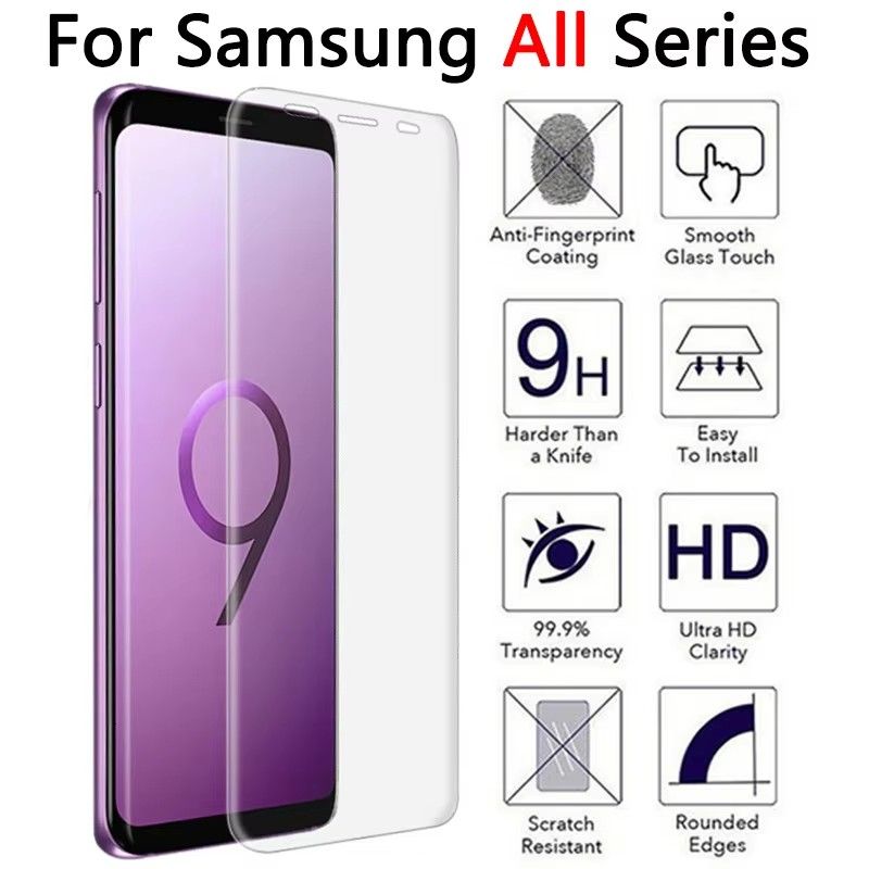 Protective Glass Case for Samsung Note 8 9 S9 S8 Plus S7 S6 Edge Tempered Glass Screen Protector Galaxy S9 8 7 6 Note9 Note8