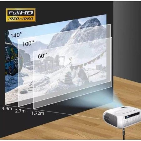 1080P Projector Portable Home Theater Projector Multi-Layer  Coated Lens Projector for Office School