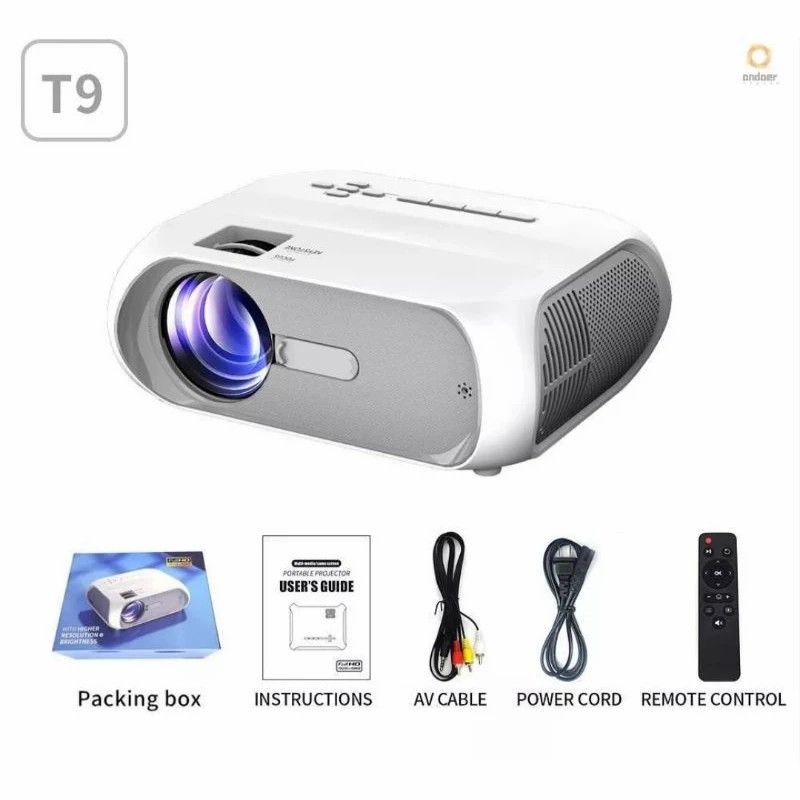 1080P Projector Portable Home Theater Projector Multi-Layer  Coated Lens Projector for Office School