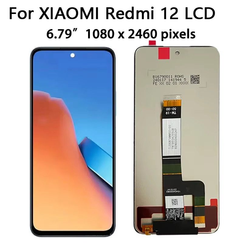 6.79'' For Xiaomi Redmi 12 LCD 23053RN02A Display Touch Screen Panel Digitizer For Redmi12 Display Replacement