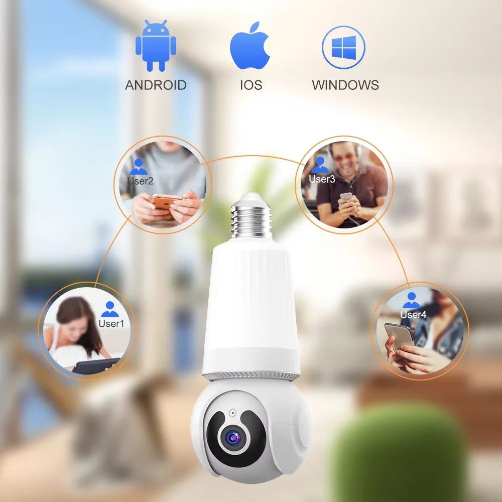 5G WiFi 3MP Bulb Camera 2 in1 IP Surveillance Camera Full Color Night Vision Human Detection CCTV Wireless Cam