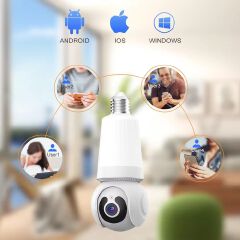 5G WiFi 3MP Bulb Camera 2 in1 IP Surveillance Camera Full Color Night Vision Human Detection CCTV Wireless Cam