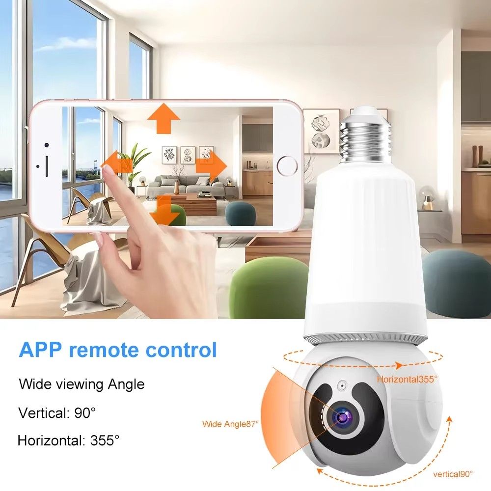 5G WiFi 3MP Bulb Camera 2 in1 IP Surveillance Camera Full Color Night Vision Human Detection CCTV Wireless Cam