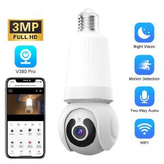 5G WiFi 3MP Bulb Camera 2 in1 IP Surveillance Camera Full Color Night Vision Human Detection CCTV Wireless Cam
