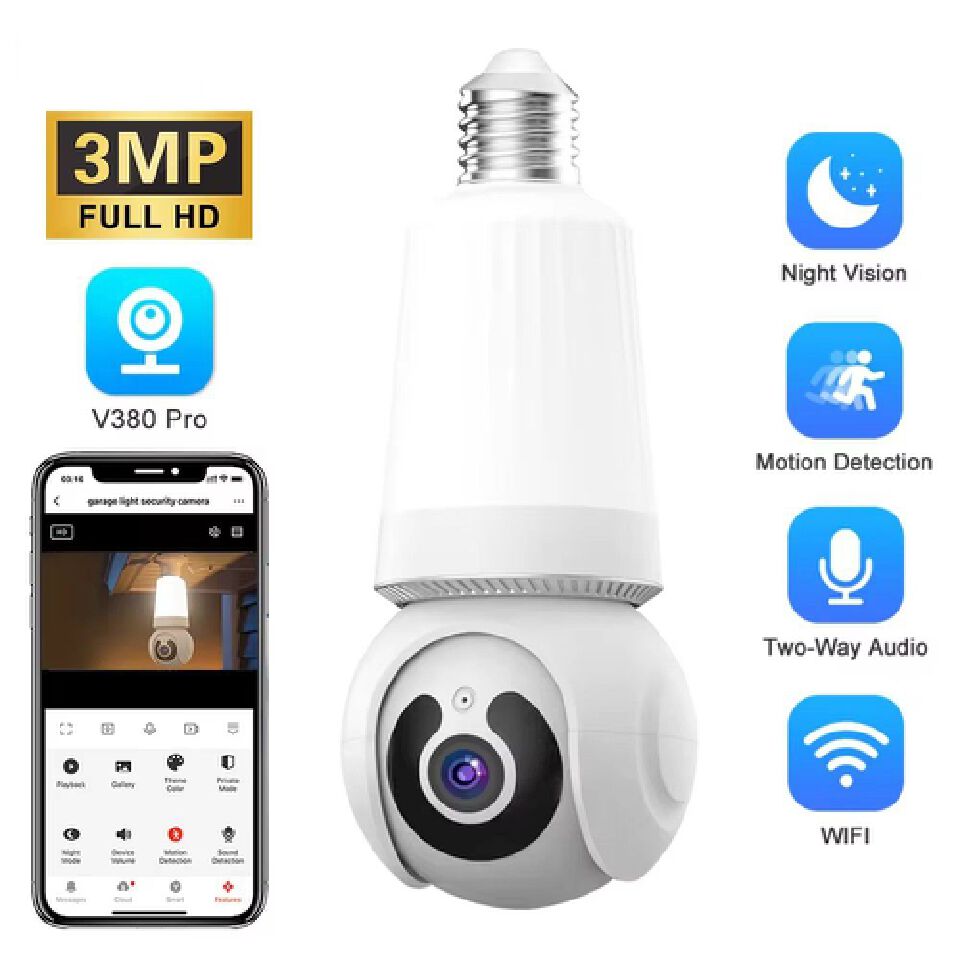 5G WiFi 3MP Bulb Camera 2 in1 IP Surveillance Camera Full Color Night Vision Human Detection CCTV Wireless Cam
