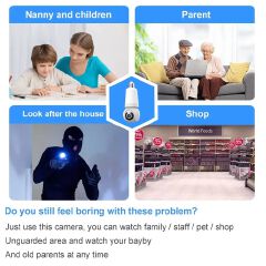 5G WiFi 3MP Bulb Camera 2 in1 IP Surveillance Camera Full Color Night Vision Human Detection CCTV Wireless Cam