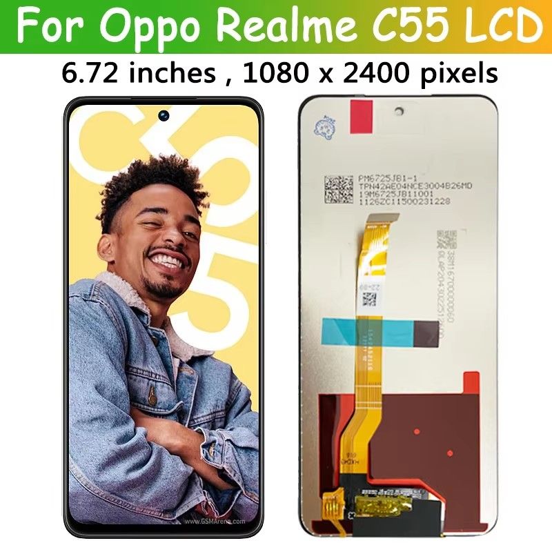 6.72" LCD For OPPO Realme C55 RealmeC55 RMX3710 LCD Display Touch Screen Digitizer Assembly Replacement LCD