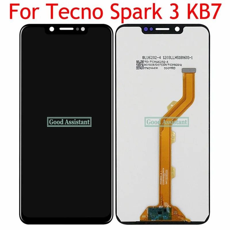 LCD Screen For Tecno Spark 3 Spark3 KB7 LCD Display Touch Screen Digitizer Panel Assembly Replacement