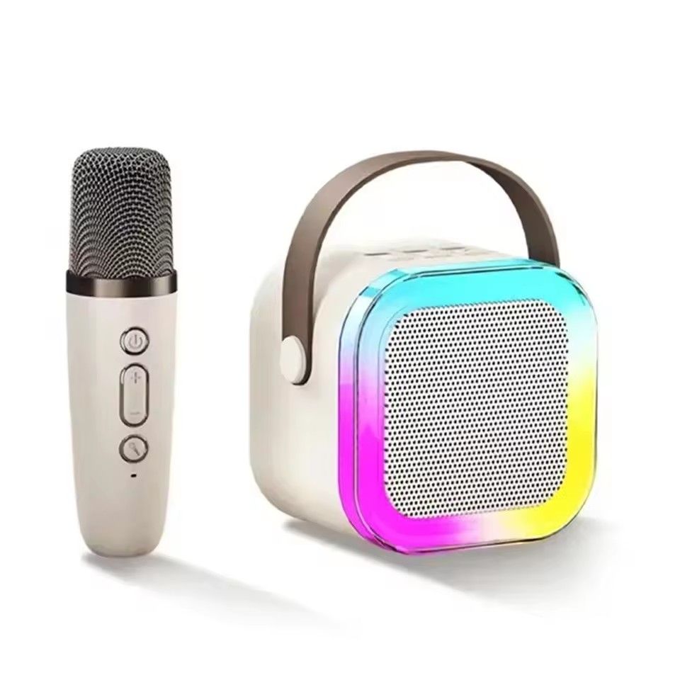 Bluetooth K12 Karaoke Machine Portable 5.3 PA Speaker System with 2 Wireless Microphones Home Family Singing Children's Gifts