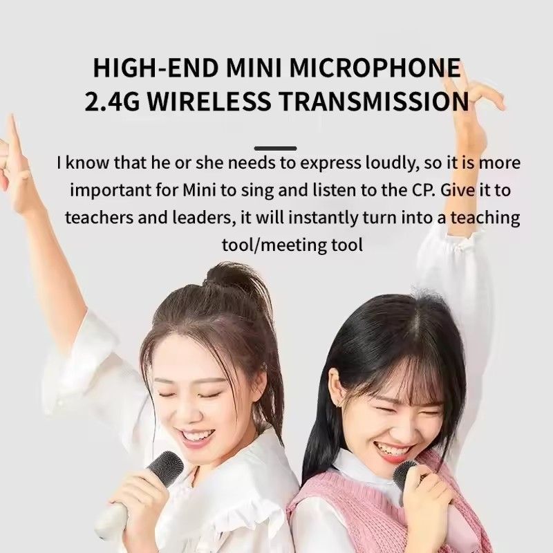 Bluetooth K12 Karaoke Machine Portable 5.3 PA Speaker System with 2 Wireless Microphones Home Family Singing Children's Gifts