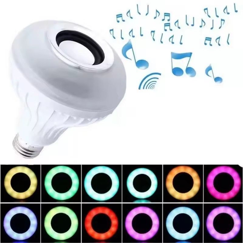 LED Music Light Bulb with Built-in Bluetooth Speaker Wireless Smart Light Bulb with Remote Control RGB Color Changing Speaker