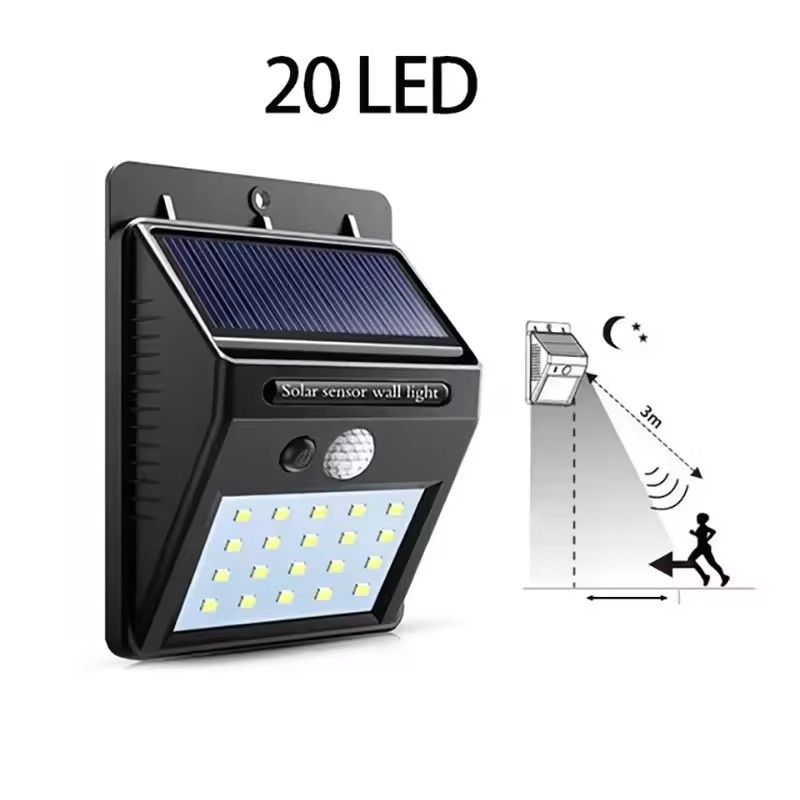 Outdoor Waterproof LED Solar Light Eco-Friendly PIR Motion Sensor Wall Light Solar Powered Street Lamp Yard Garden Decoration