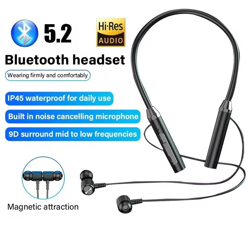 Wireless Headphones Bluetooth Neckband Magnetic Earphones Sport Running Earbuds Waterproof Bluetooth 5.0 Headset With Mic