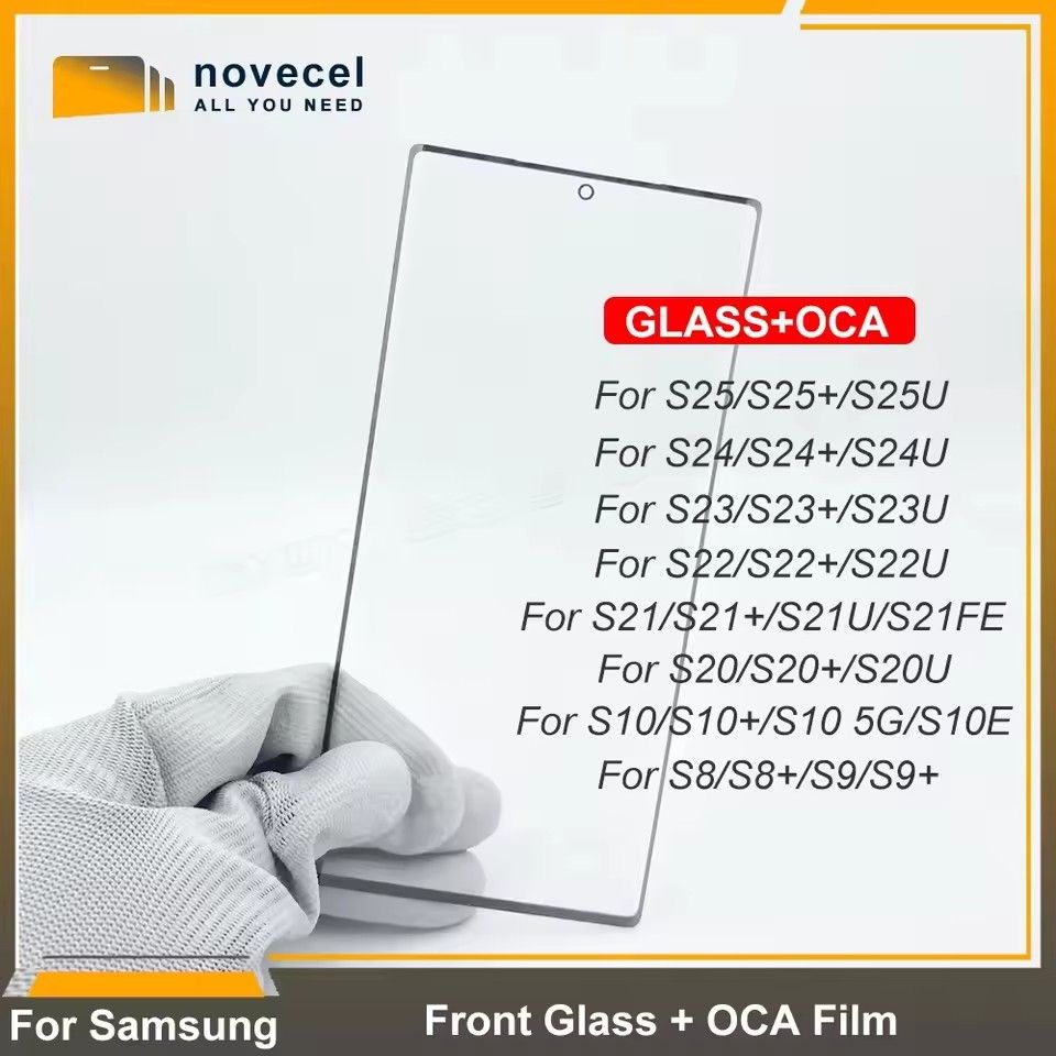 LCD Front Outer Glass with OCA For Samsung Galaxy S25 S24 S23 S22 S21 S20 S10 S9 S8 Repair Parts Replacement