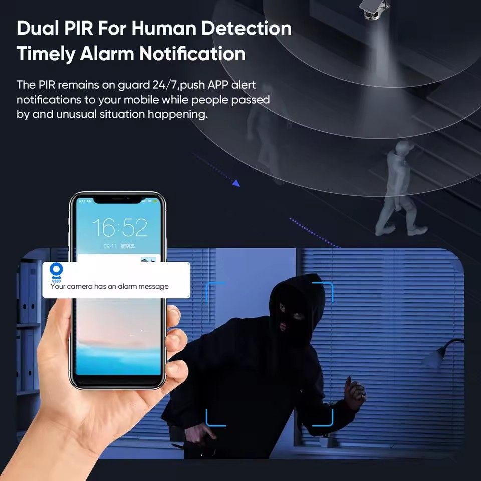4G SIM Card Solar Camera WiFi Outdoor HD Night Vision IP CCTV Surveillance IP66 Waterproof 2 Way Audio PIR Humanoid Detection