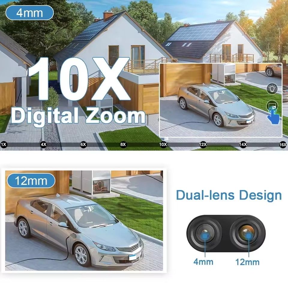 4G SIM Card Solar Camera WiFi Outdoor HD Night Vision IP CCTV Surveillance IP66 Waterproof 2 Way Audio PIR Humanoid Detection