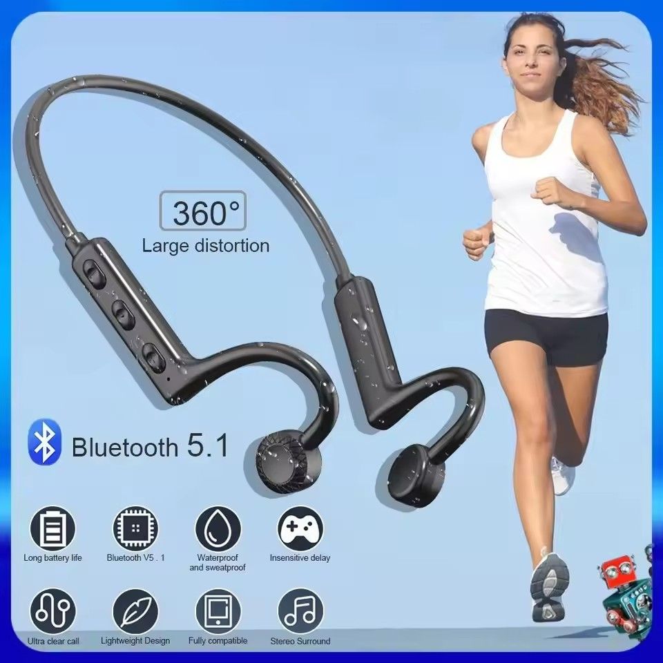 KS19 TWS Bone Conduction Earphone Wireless Headphones Neckband IPX5 Waterproof Sports Headset Hearing Aid Earphones Handsfree