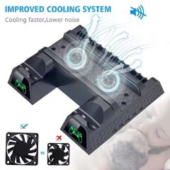 For PS4/PS4 Slim/PS4 Pro Vertical Stand Cooling Fan Dual Controller Charger Console Charging Dock Station For Playstation 4
