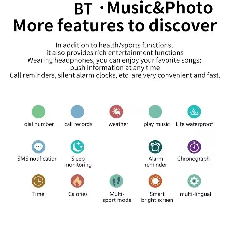 Smart Watch Answer Call Music Player Health Sport Bracelet Fitness Tracker Custom Dial Smartwatch Women Men Gift